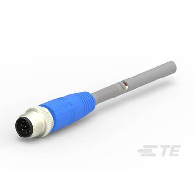 Elektrický konektor s modrým plastovým krytom a sivým káblom, vhodný pre priemyselné aplikácie.
