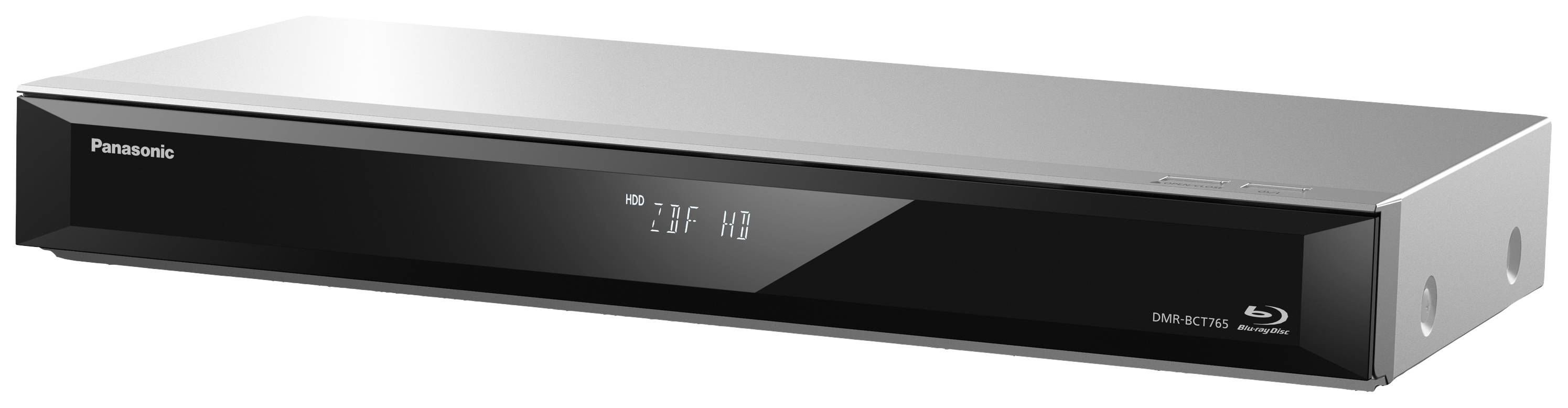 Panasonic DMR-BCT765AG Lecteur Blu-ray avec disque dur 500 GB Upscaling 4K, Lecteur CD, audio haute résolution, Tuner DVB-C Twin-HD, Wi-Fi argent
