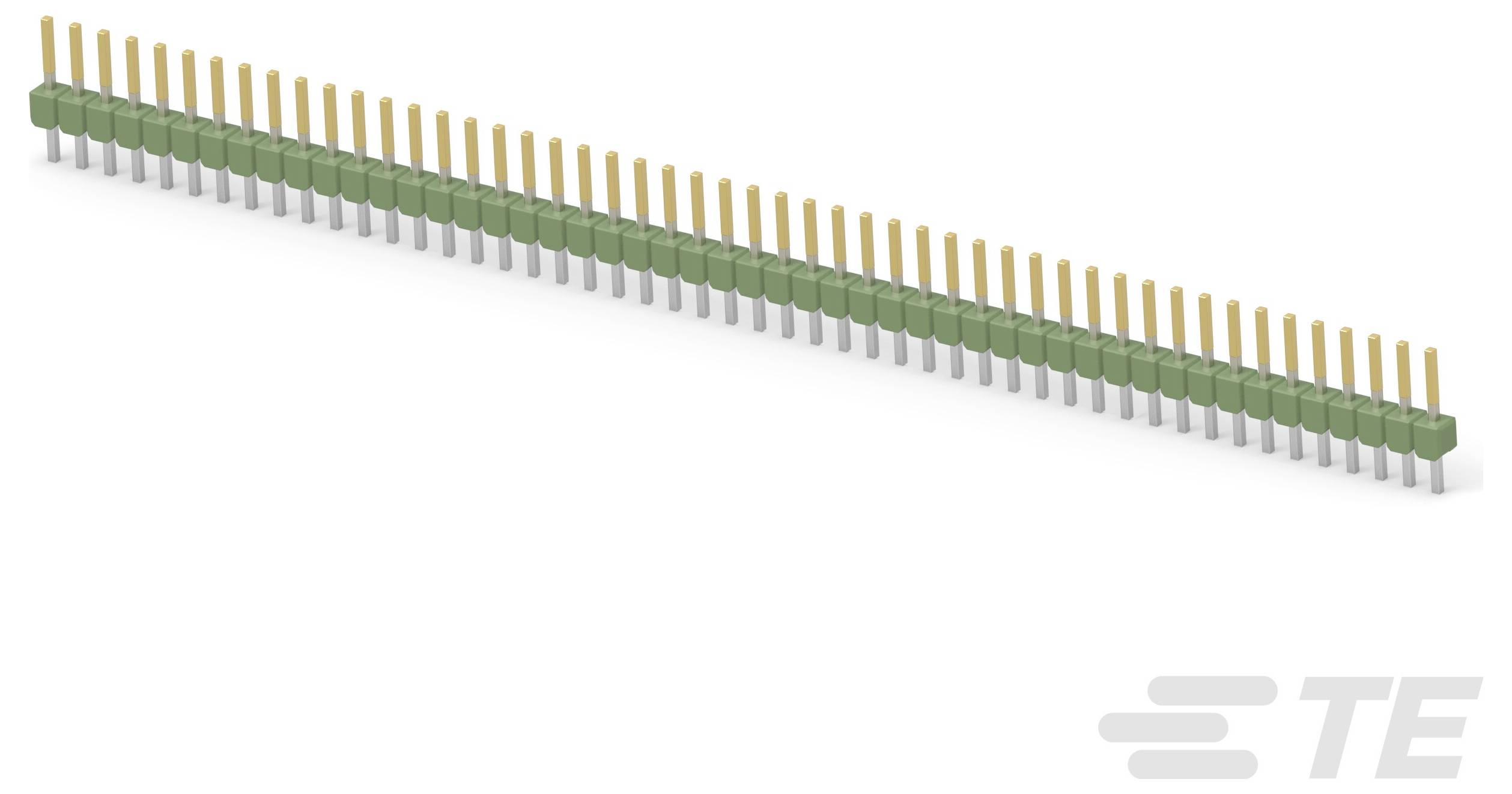 Jednoradový, pravouhlý, priechodový konektor PCB s 40 pozíciami, rozstup 2,54 mm, od spoločnosti TE Connectivity.