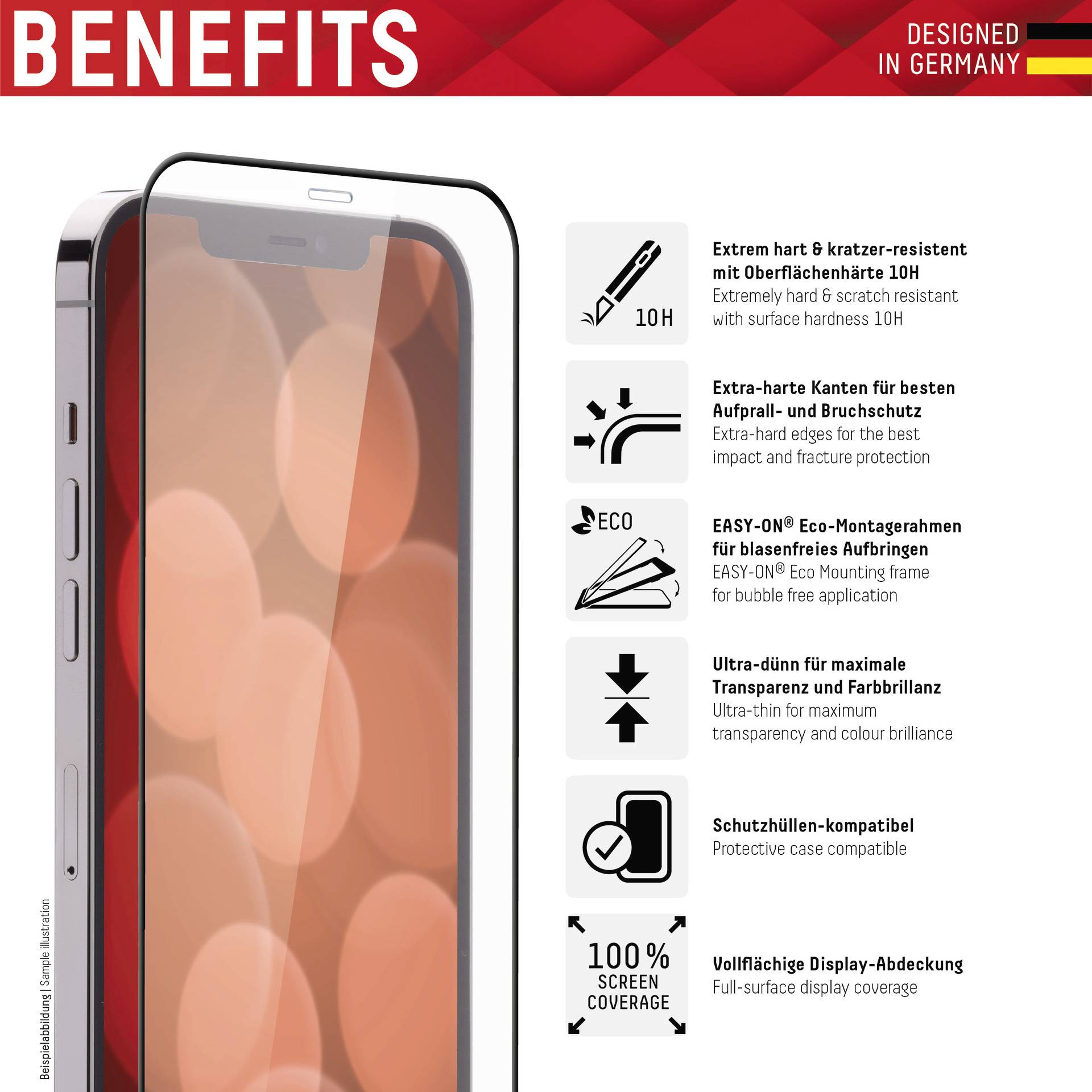 DISPLEX "Real Glass" Full Cover ochranné sklo na displej smartfónu Apple iPhone 14 Plus, iPhone 13 Pro Max 1 ks 1704-3