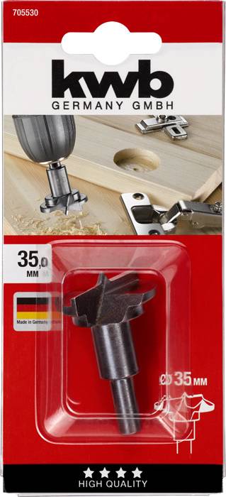 Balenie Forstnerovho vrtáka od 'kwb Germany GmbH', priemer 35 mm, vhodné pre kvalitné vŕtanie do dreva, vyrobené v Nemecku.