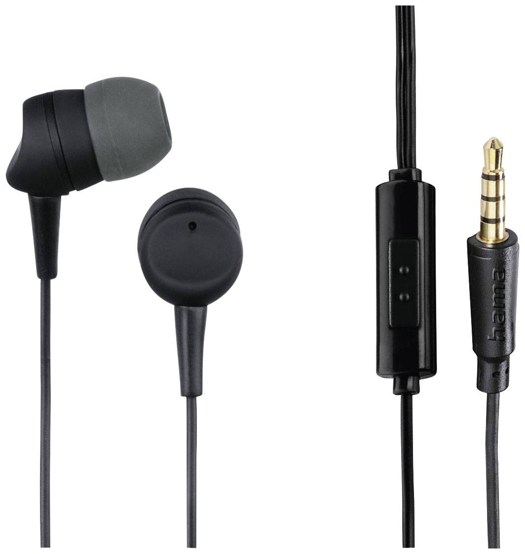 Hama HiFi Cuffie auricolari via cavo Stereo Nero Riduzione del rumore del microfono