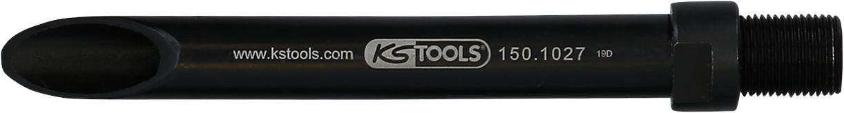 Čierny valec s nápisom 'ks TOOLS 150.1027'. Pod ním sa nachádza internetová adresa.
