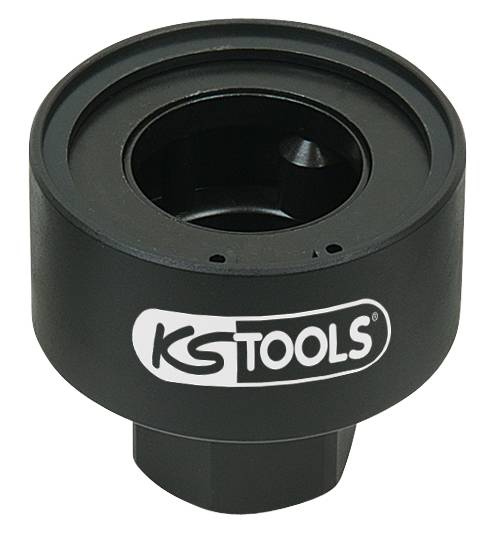 Čierne púzdro s logom 'KS Tools', otvorené na hornej strane. Nástroj pre mechanické použitie, na svetlom pozadí.