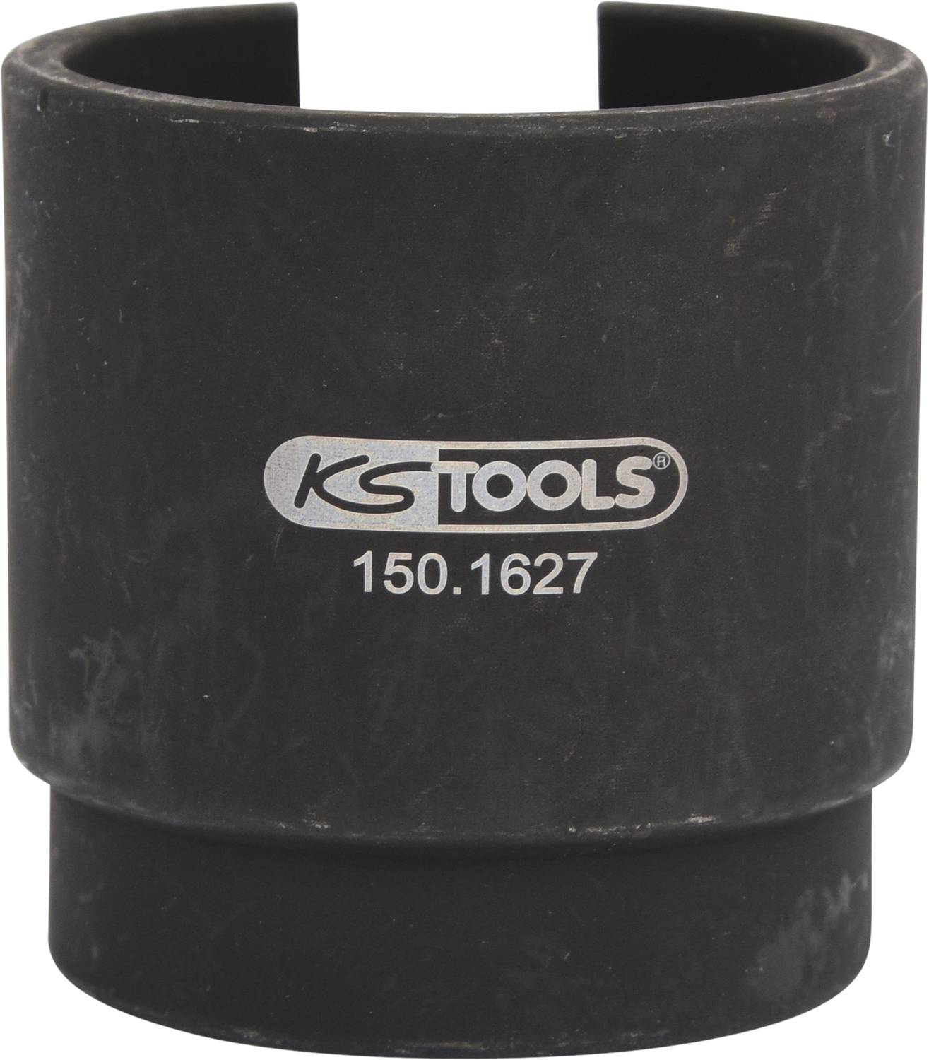 Kovový trubkový kľúč značky 'KS Tools' s modelovým číslom 150.1627, valcovitého tvaru v tmavosivej farbe.
