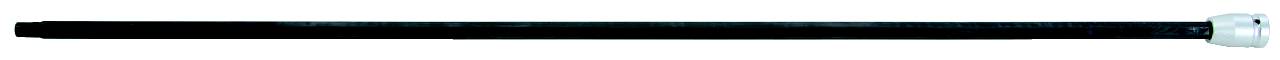 Dlhá, čierna palica so strieborným koncom leží horizontálne.