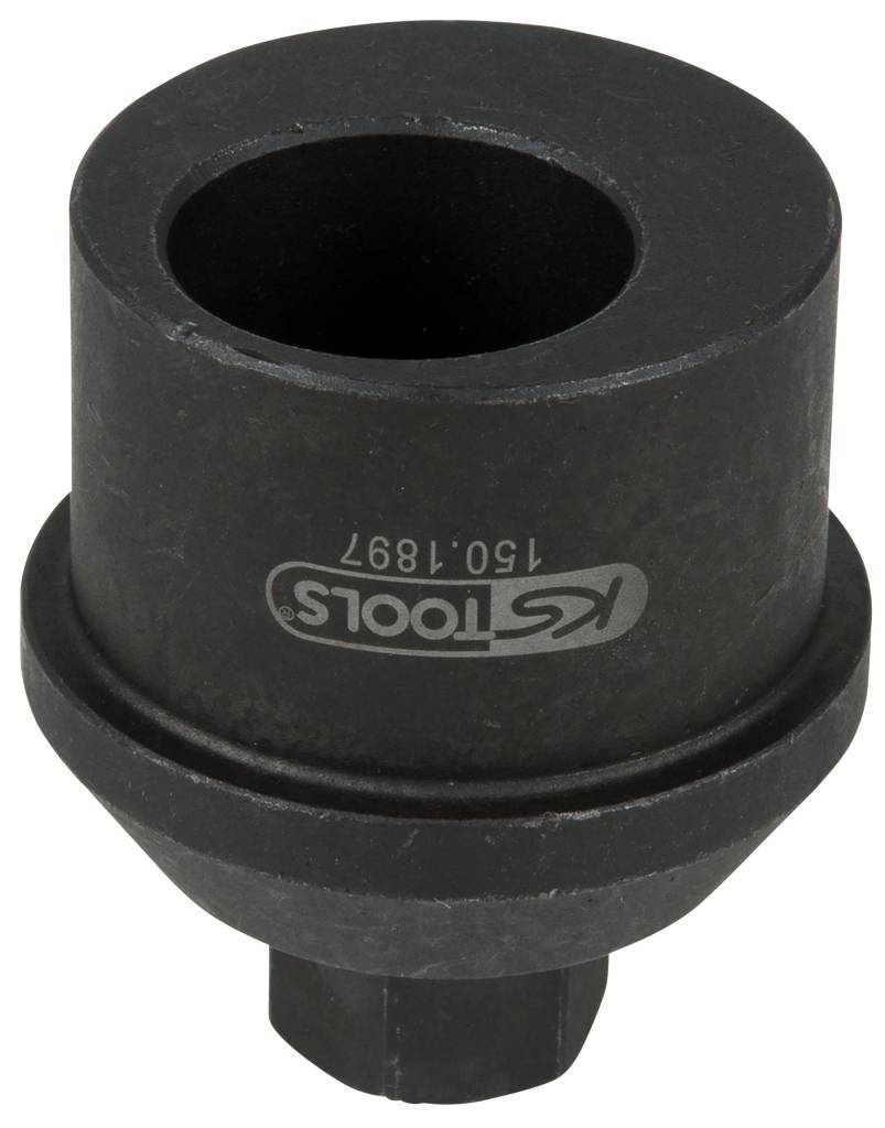 Čierne nástrčné púzdra s logom KS Tools, valcovitého tvaru, robustné kovové spracovanie.