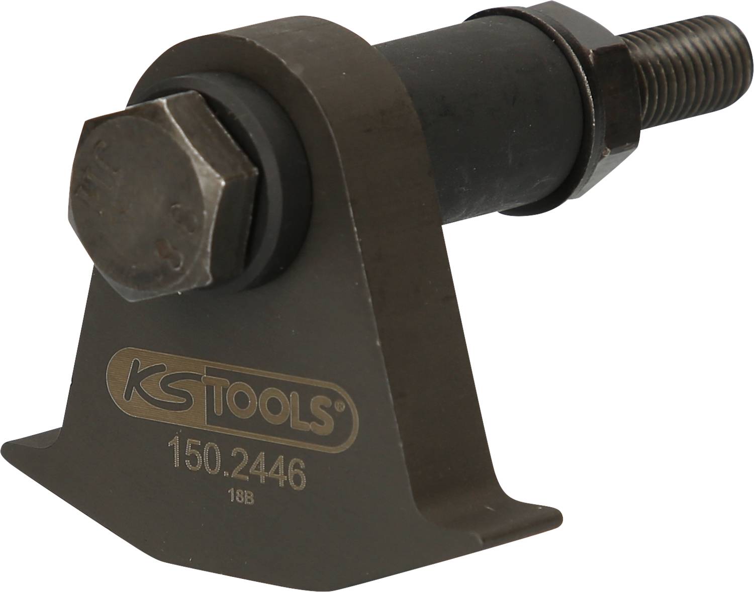 Časť značky 'KS Tools' na vyťahovanie zlomených žeraviacich sviečok, pozostávajúca z robustného kovového držiaka so skrutkovacím mechanizmom.