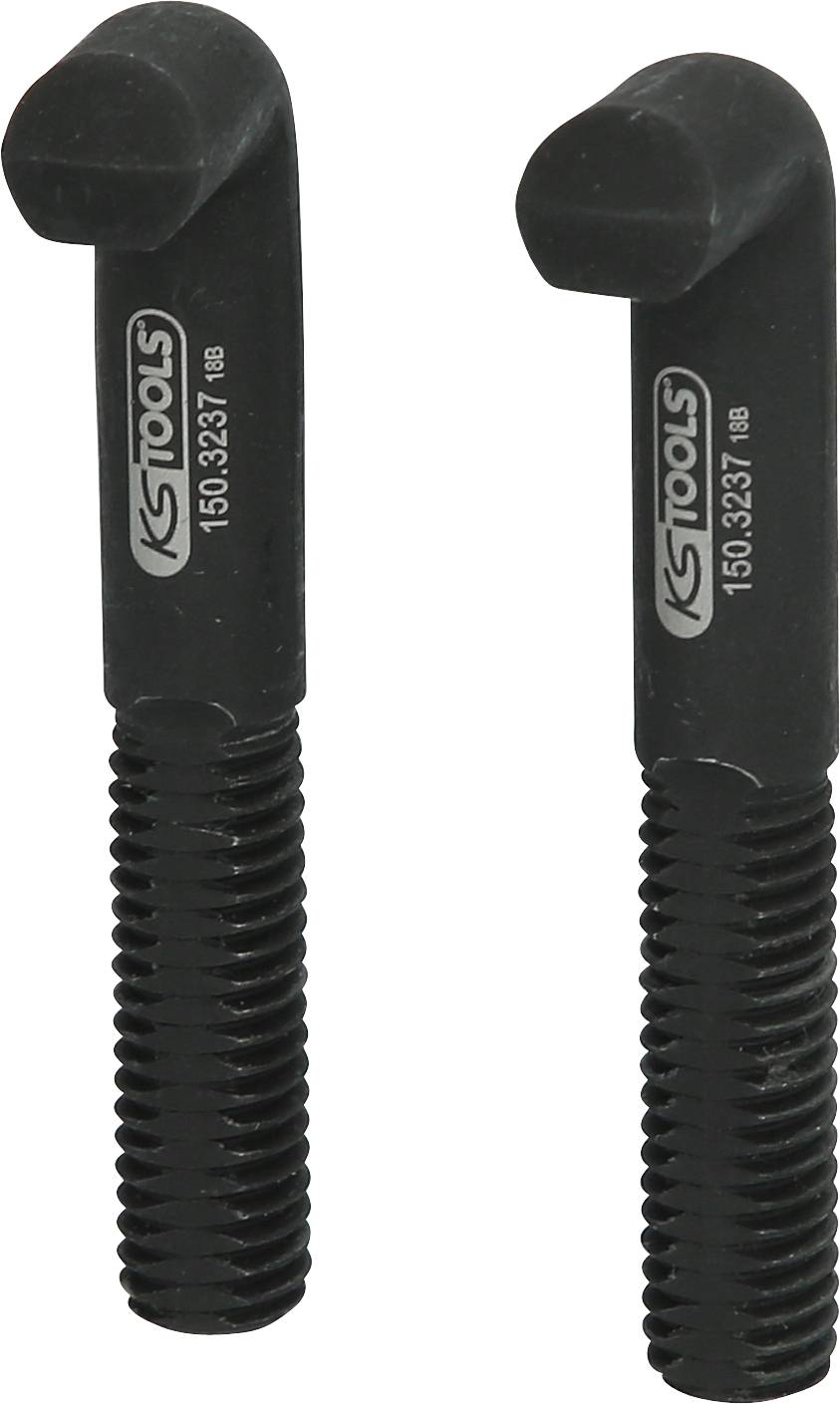 Dva čierne skrutkové háky so závitom, na ktorých je napísané 'KS Tools' a rad čísel.