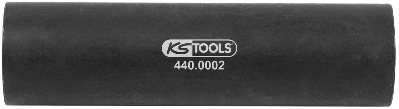 Čierna valcovitá nástrčná matica s nápisom 'KS TOOLS 440.0002'.