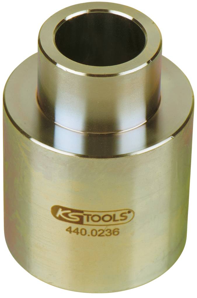 Kovový nástroj s nápisom 'KS Tools 440.0236'. Valcovitý tvar a hladký povrch. Používaný pre mechanické aplikácie.