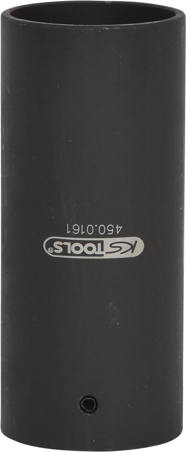 Čierne kovové púzdro na nástroje s nápisom 'KS Tools 450.0161', používané na bezpečné upevnenie príslušenstva.