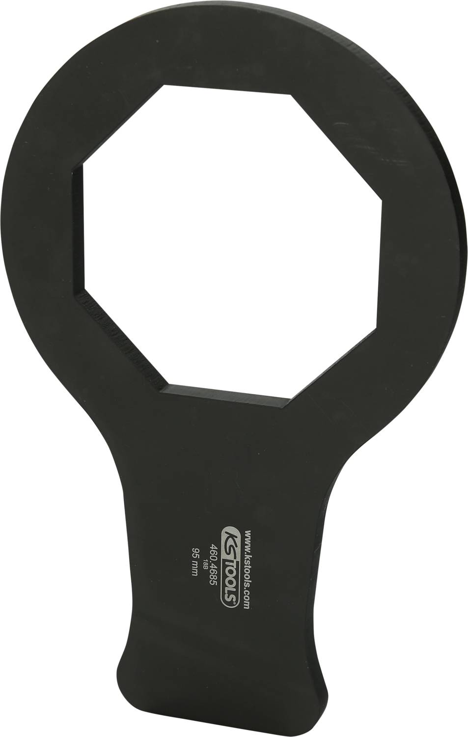 Čierny osemhranný kovový nástavec nástroja so rukoväťou a logom 'KS Tools'. Používaný pre mechanické práce alebo skrutkové spoje.