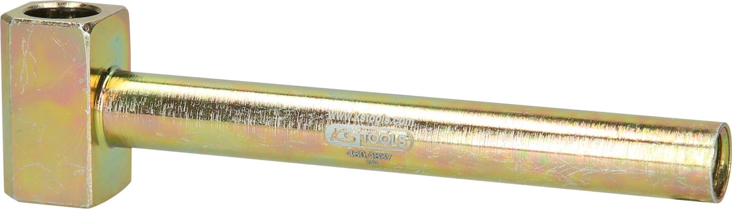 Mosadzný valcovitý svorník so štvorcovou hlavou, s bočnou gravírovaním 'AS Tools'. Vhodný pre strojárenské aplikácie.