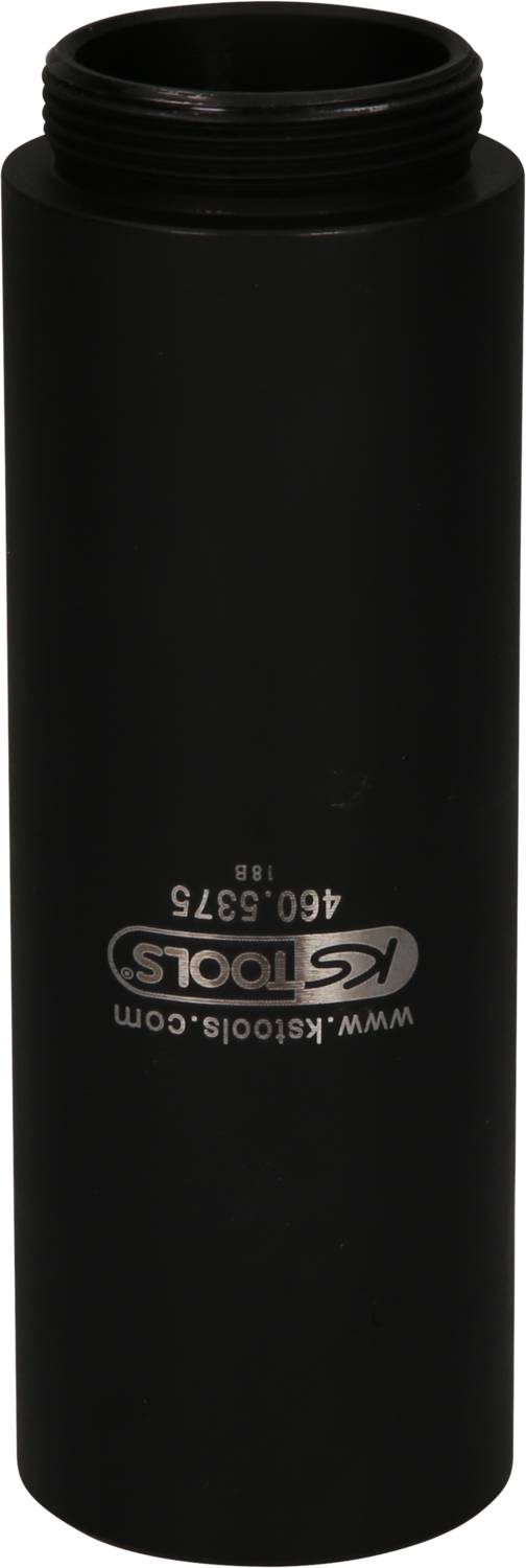 Valcový, čierny nástroj so závitom na hornej časti, s nápisom "KS Tools", "460.5375" a webovou adresou.