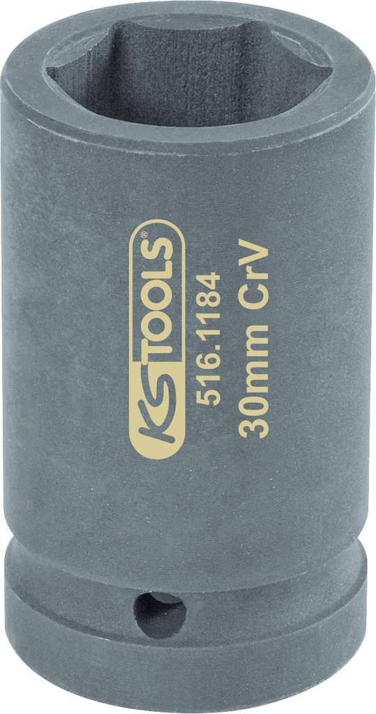 30 mm nástrčný kľúč od KS Tools vyrobený z materiálu Cr-V, s produktovým číslom 516.1184, vhodný pre skrutkovacie práce.