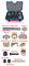Otvorená modrá servisná/montážna skrinka s vyloženými špecializovanými automobilovými nástrojmi a adaptérmi rôznych veľkostí. Na nástrojoch sú viditeľné označené rozmery.