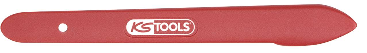 Červený plastový nástroj s nápisom 'KS Tools', pravdepodobne páka alebo odstraňovač, podľa jeho tvaru.