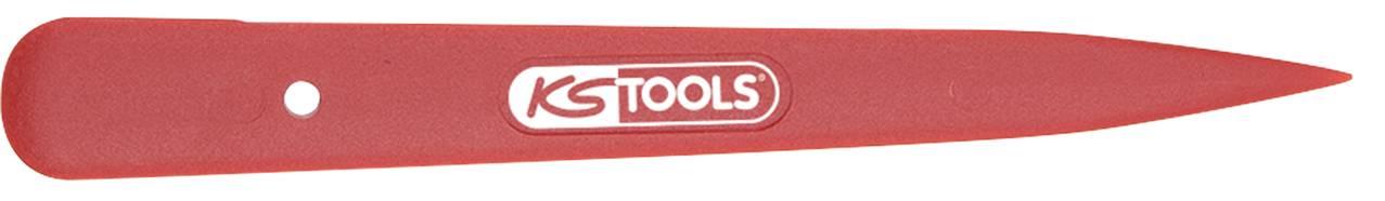 Červený plastový klin s nápisom 'KS Tools' uprostred, pravdepodobne určený ako páková pomôcka.