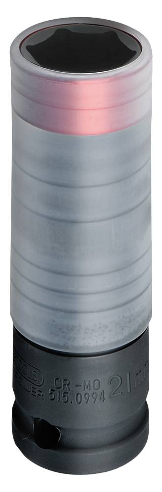 Nástrčný kľúč s plastovým poťahom pre silové použitie, veľkosť 21 mm, zo zliatiny CR-MO, na šetrné zaobchádzanie s ráfkami počas výmeny pneumatík.