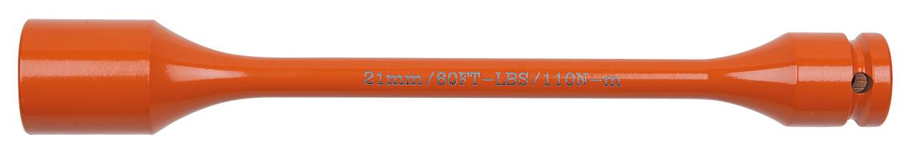 Červený dlhý kľúč s nápisom '21 mm /5/8" - L 250 / 1.000V -AC'. Nástroj určený na zabezpečenie ochrany pred elektrickým napätím.