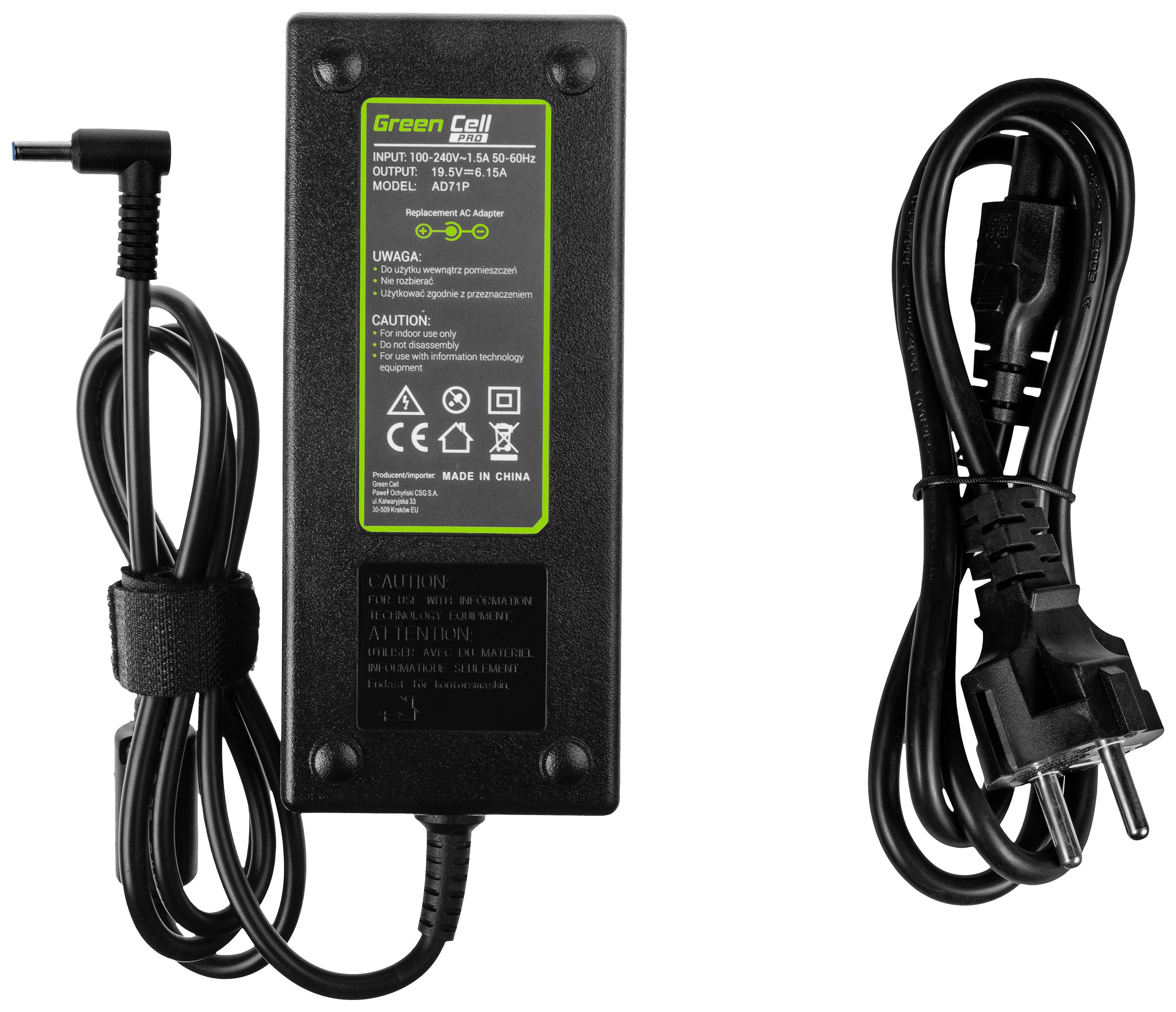 GreenCell Pro HP-kompatibel 120W datorladdare 4.5 x 3.0mm BlueTip