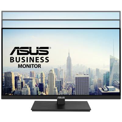 Obchodný monitor Asus zobrazuje panorámu New Yorku s Empire State Building v popredí.