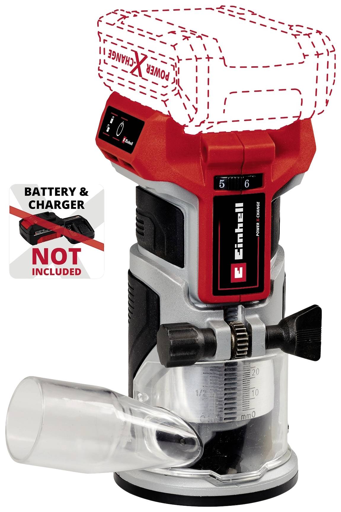 Einhell Professional Kantfräs 4350412 TP-ET 18 Li BL - Solo exkl. batteri/laddare, Utan laddare