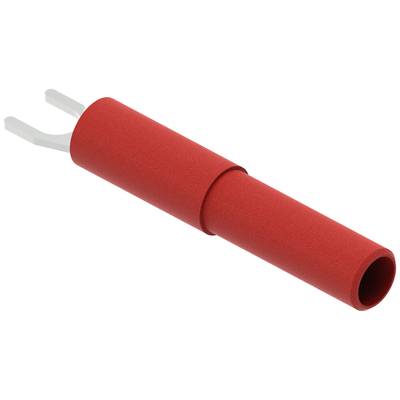 Electro PJP Vidlicový adaptér na testovacie káble s banánikom Ø4 mm, červený, Ada3032-CD1-R, káblový adaptér, 1 ks
