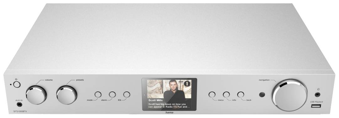 Hama Radio Internet, DAB+, DAB, FM Bluetooth, USB, WiFi, Internetradio Zilver