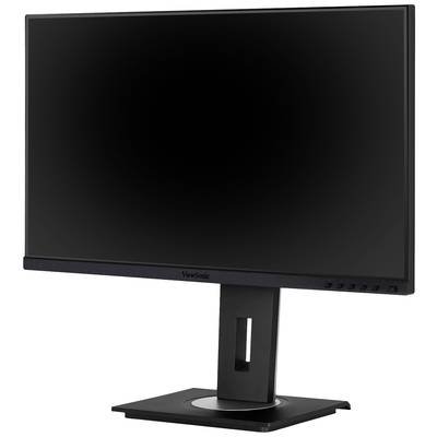Čierny počítačový monitor značky ViewSonic so štvorcovou základňou. Monitor je vypnutý a nezobrazuje žiadny obsah.