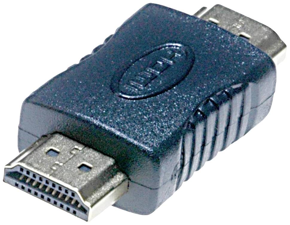 Adaptér s HDMI konektormi na oboch koncoch, používaný na prepájanie HDMI káblov pre multimédiové prenosy.