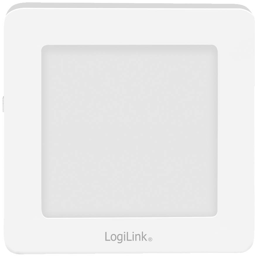 Biela štvorcová stropná lampa od LogiLink s difúznym povrchom, vhodná na rovnomerné osvetlenie priestoru.