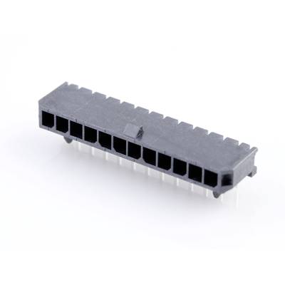 Viacpólový čierny konektor s jedenástimi kontaktnými otvormi leží na boku. Ideálny pre elektronické prepojenia.