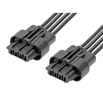 Dva čierne elektrické konektory s viacerými káblami, ležiace vedľa seba.
