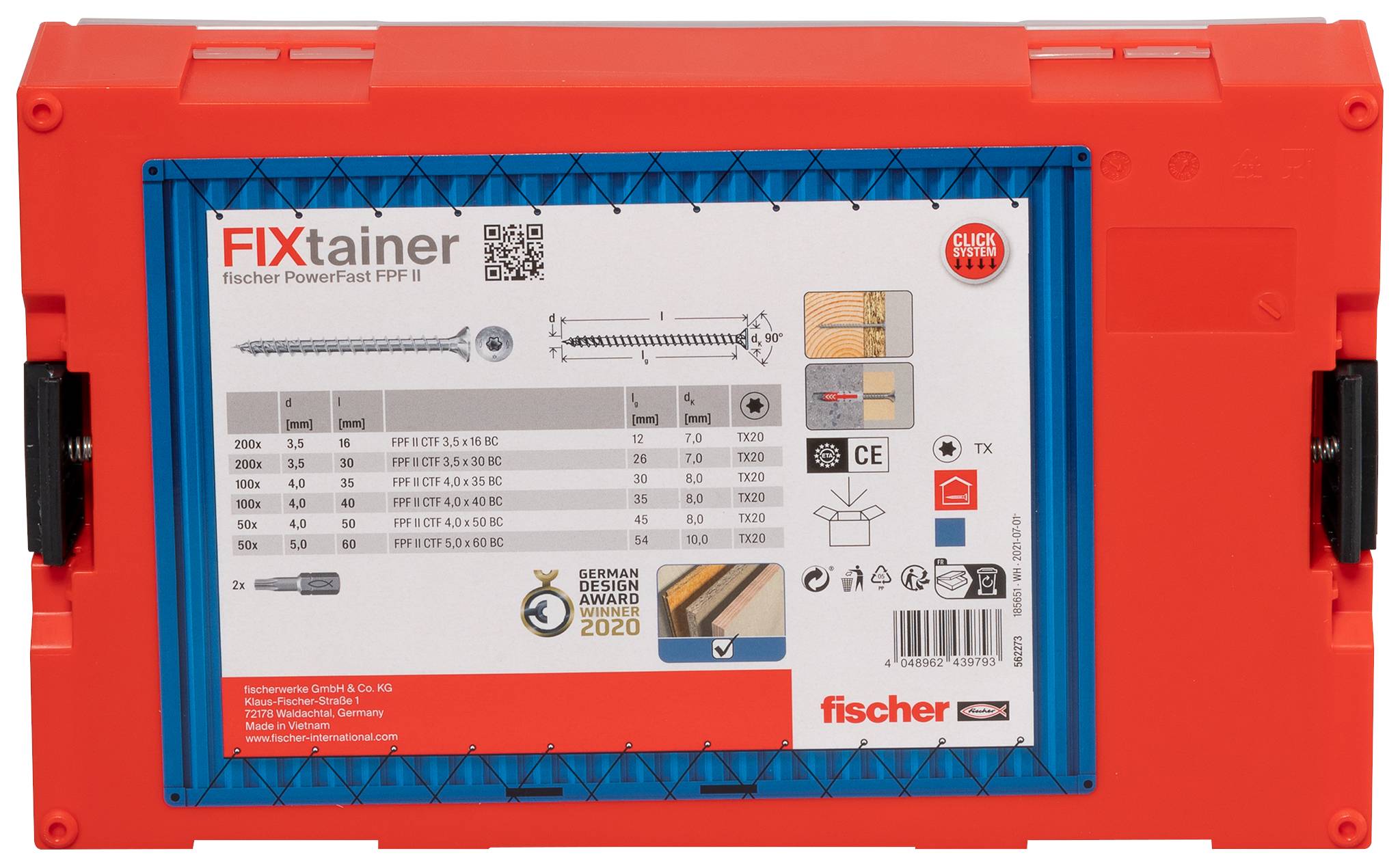 Fischer FixTainer PowerFast II TX VG 562273 sada skrutiek do drevotriesky ocel glavanizované zinkom 1 sada-3
