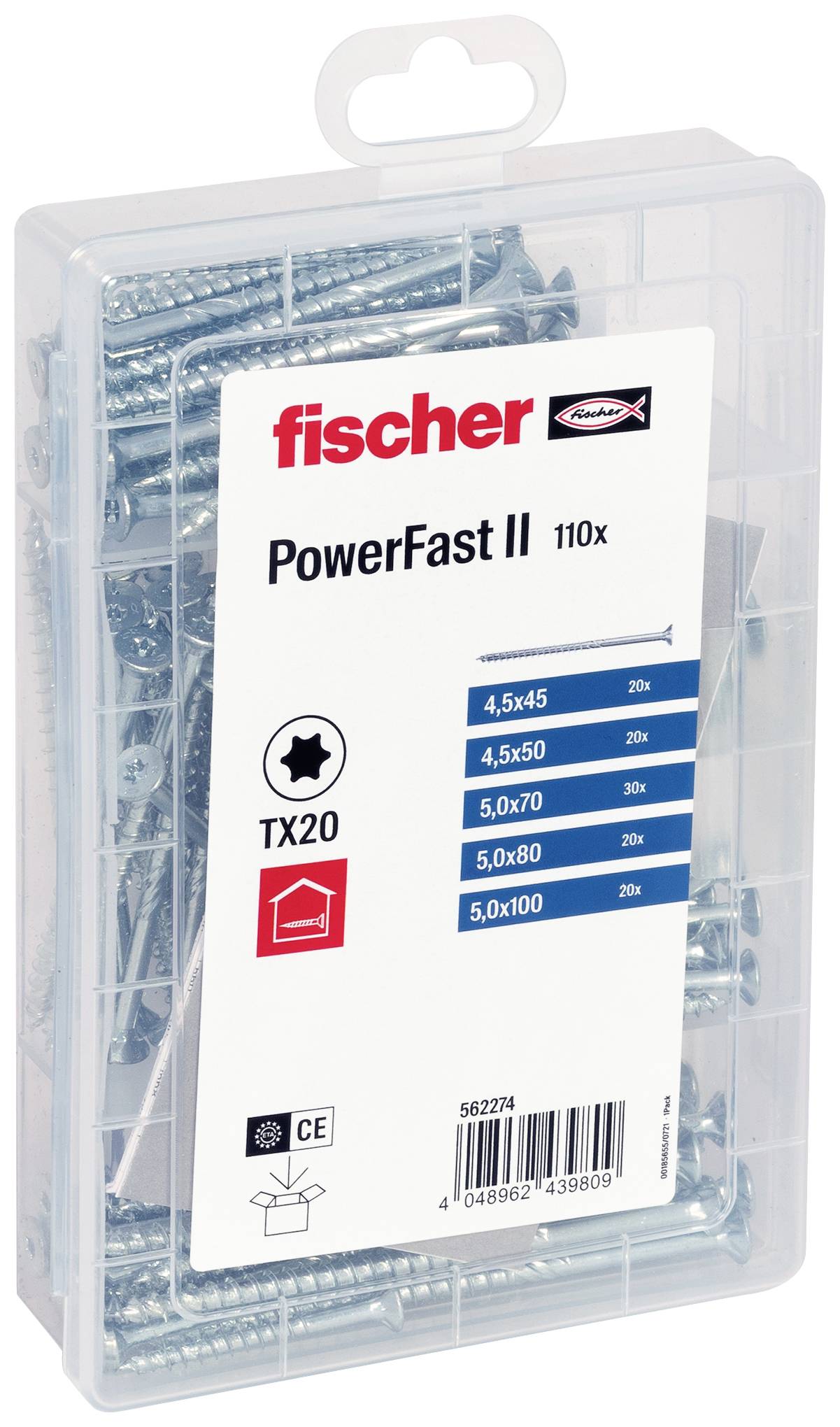 Fischer Meisterbox PowerFast II SK TG TX 562274 sada skrutiek do drevotriesky ocel glavanizované zinkom 1 sada