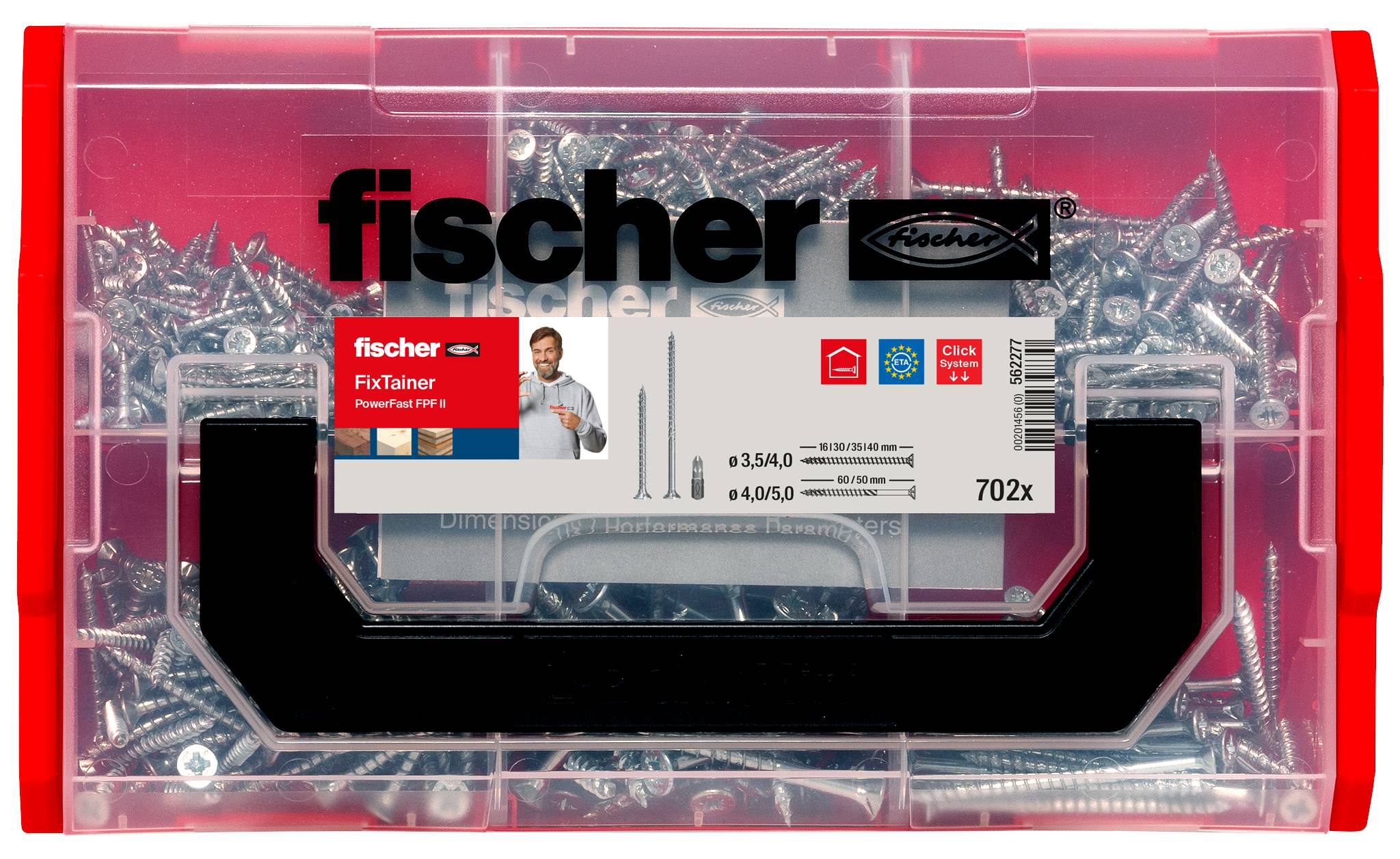 Fischer FixTainer PowerFast II PZ 562277 sada skrutiek do drevotriesky krížová dražka Pozidriv ocel glavanizované zinkom-6