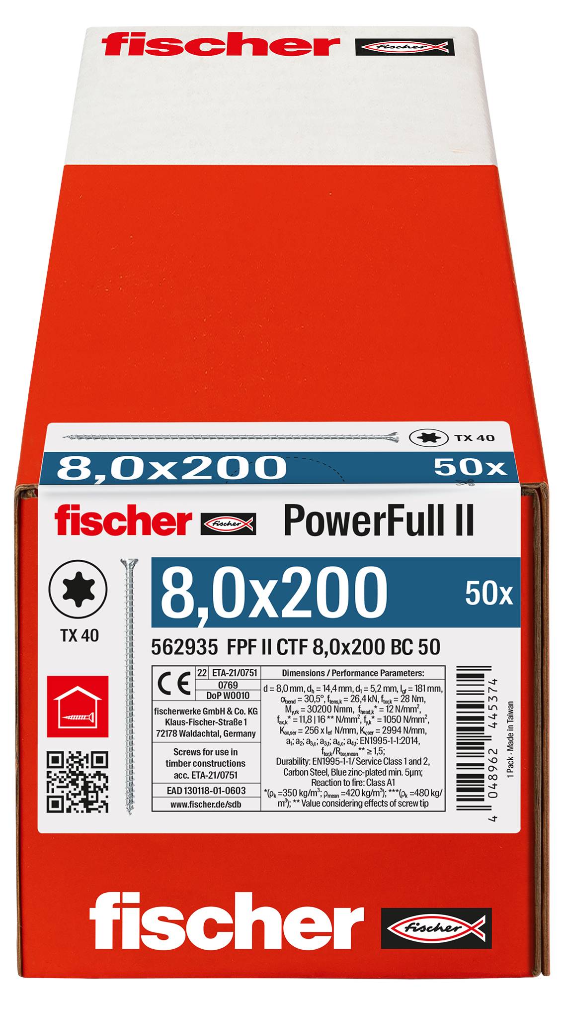 Fischer FPF II CTF 8,0 x 200 BC 50 562935 skrutka do dreva 8 mm 200 mm TX ocel glavanizované zinkom 50 ks-2