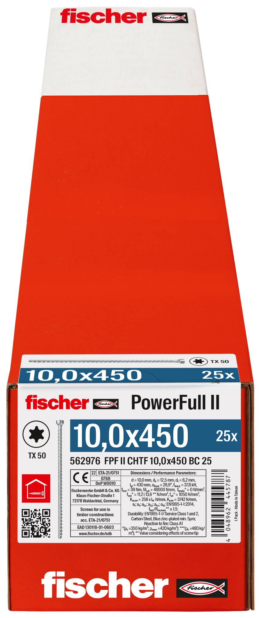 Fischer FPF II CHTF 10,0 x 450 BC 25 562976 skrutka do dreva 10 mm 450 mm TX ocel glavanizované zinkom 25 ks-2
