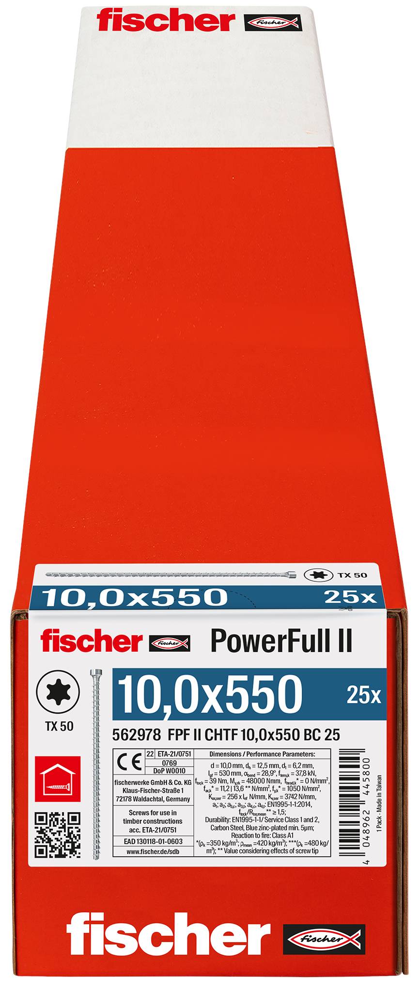 Fischer FPF II CHTF 10,0 x 550 BC 25 562978 skrutka do dreva 10 mm 550 mm TX ocel glavanizované zinkom 25 ks-2