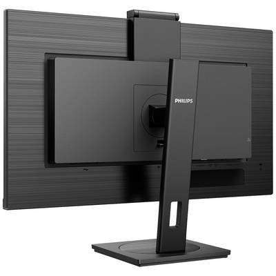 Zadný pohľad na monitor značky Philips s nastaviteľným stojanom a štíhlym dizajnom; dôraz na ergonómiu a štýl.