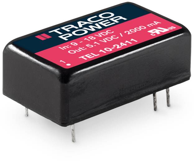 Regulačný modul napätia TRACO POWER, Vstup: 9-18 VDC, Výstup: 5,1 VDC/2000 mA, Číslo modelu: TEL 10-2411.