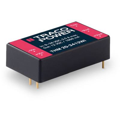 TracoPower DC / DC menič napätia, DPS 24 V/DC 833 mA 20 W Počet výstupov: 1 x