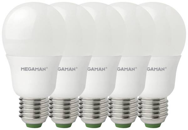Megaman MM21963 LED  En.trieda 2021 F (A - G) E27 klasická žiarovka 8.6 W = 60 W teplá biela (Ø x d) 60 mm x 109 mm  5 ks