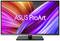 ASUS ProArt monitor s farebným pozadím zobrazuje zakrivené línie v odtieňoch červenej, oranžovej a fialovej.