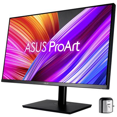 Monitor ASUS z línie ProArt, vhodný pre farebne kritické práce. Obrazovka zobrazuje pestré abstraktné tvary.