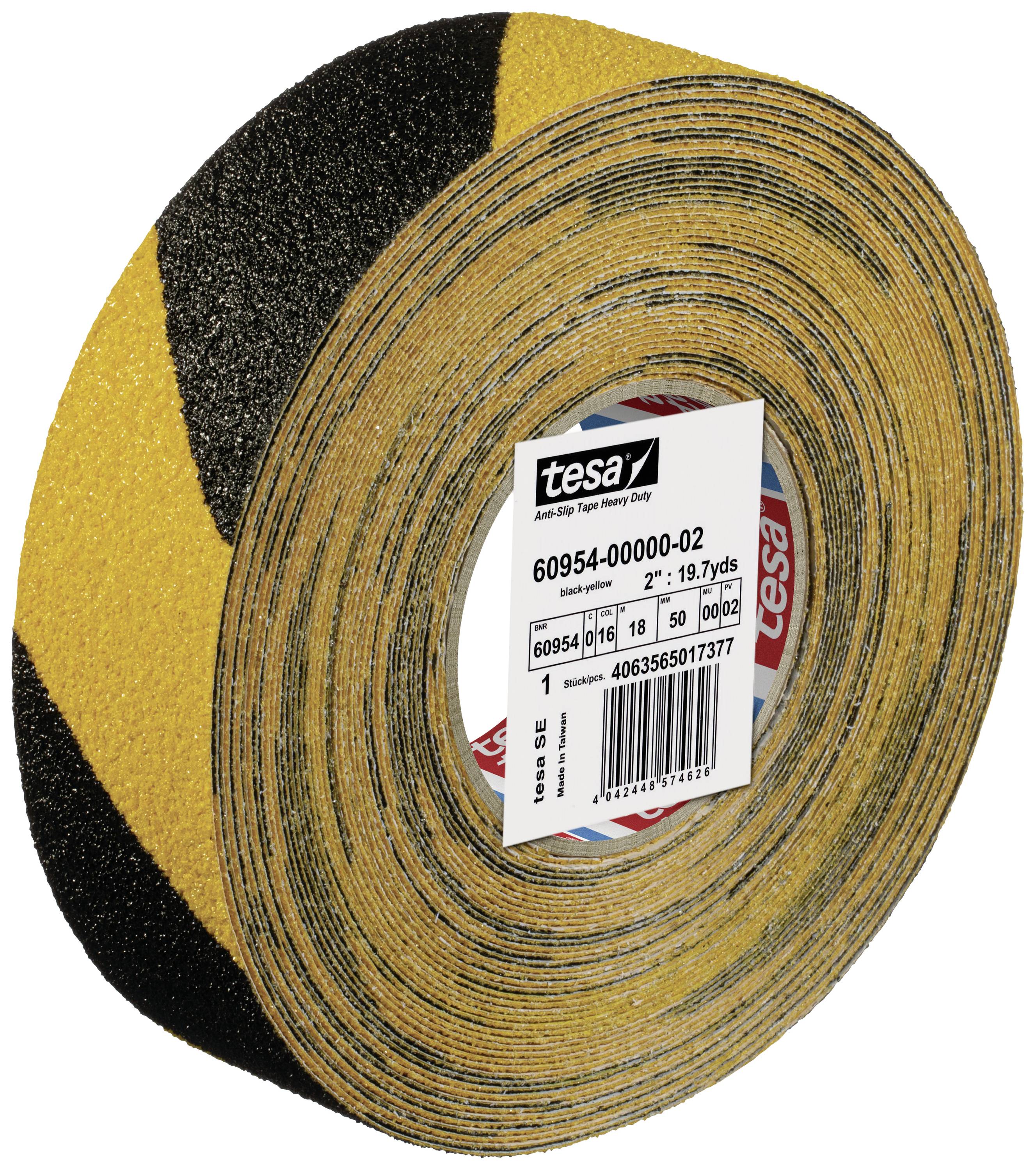 Tesa ANTI-RUTSCH 60954-00000-02 Anti-sliptape  Zwart/geel (l x b) 18 m x 50 mm 1 stuk(s)