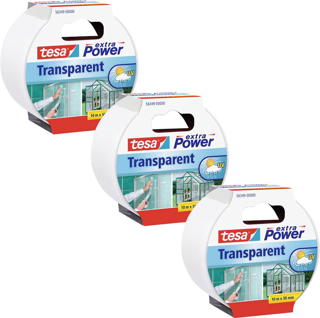 tesa EXTRA POWER 56349-00500-05 Nastro per riparazioni Trasparente (L x L) 10 m x 50 mm 3 pz.