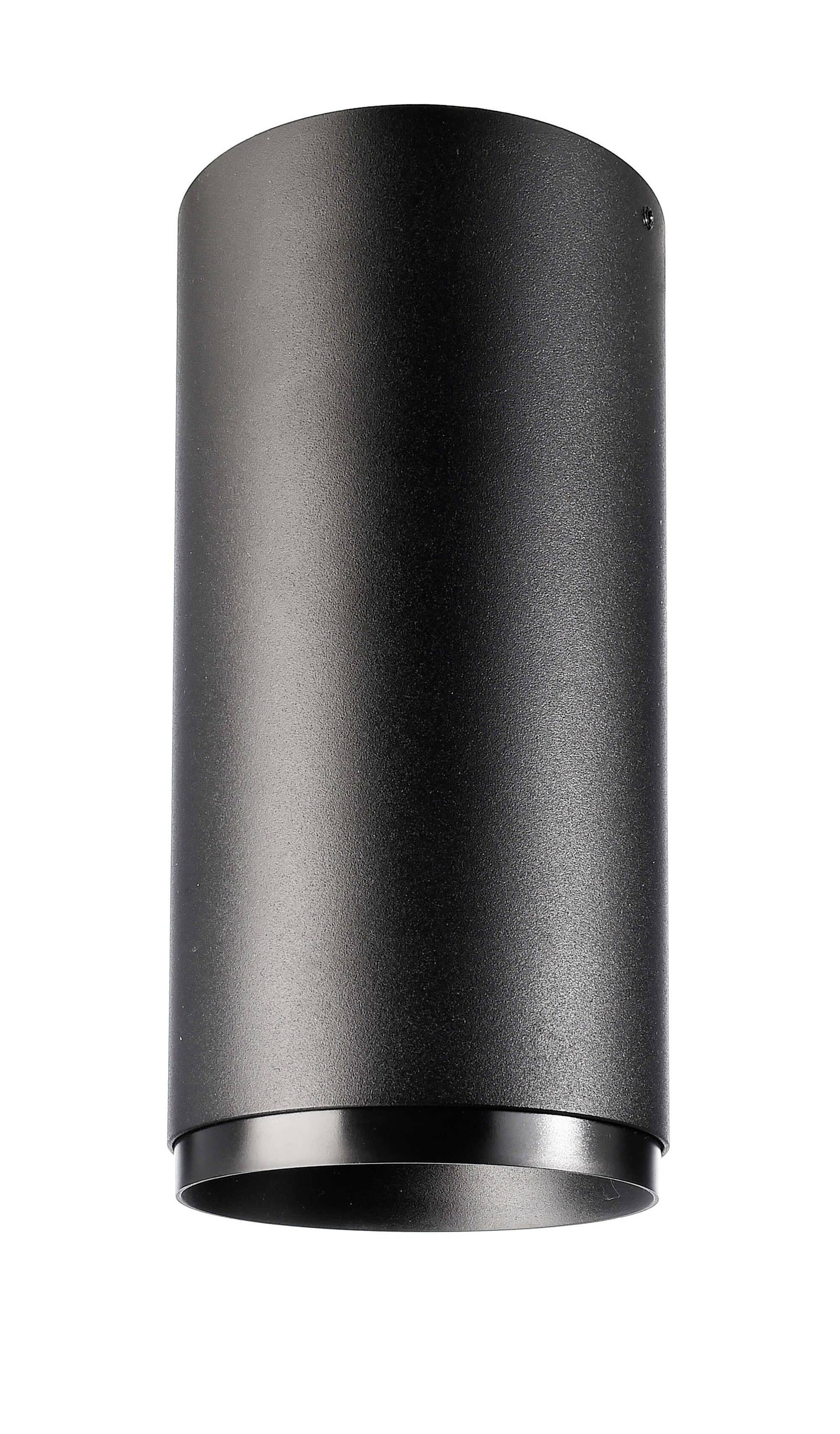 Čierna cylindrická vonkajšia lampa smerujúca nadol. Ideálna pre moderné fasádne osvetlenie.